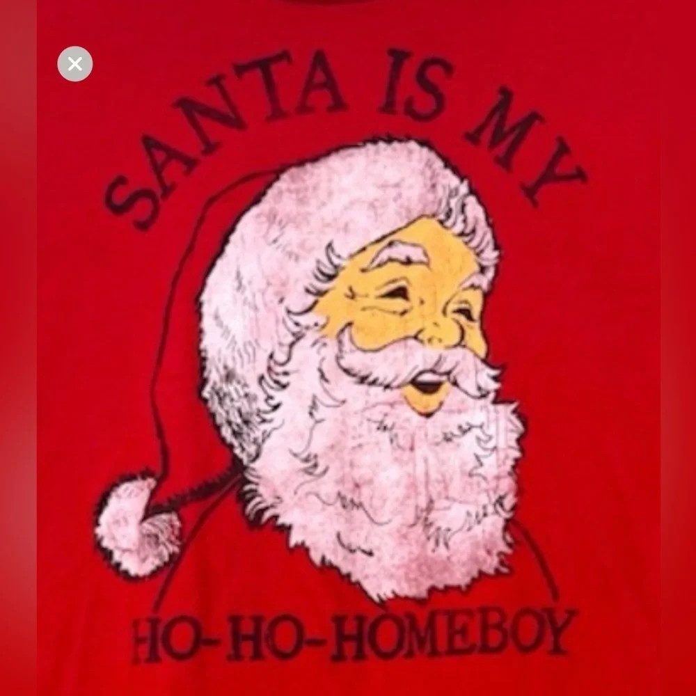 Urban Pipeline Christmas Tee Santa Is My Ho Ho Homeboy Graphic Red Size XL - Picture 6 of 6